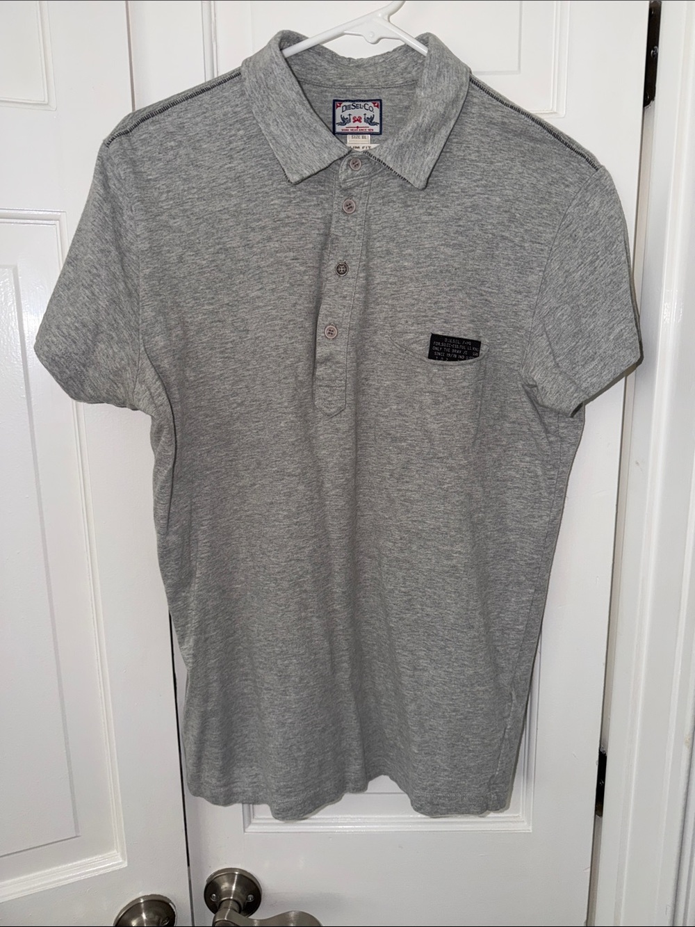 Light Grey Men’s Polo with Chest Patch